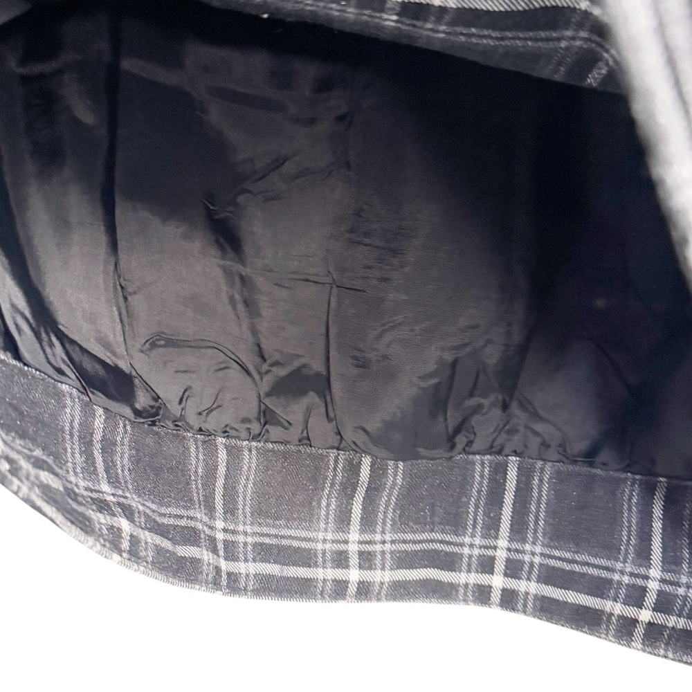 TWELVE BY TWELVE BLACK WHITE PLAID BELTED MICRO SKIRT SZ M - Picture 7 of 8